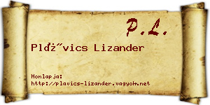 Plávics Lizander névjegykártya